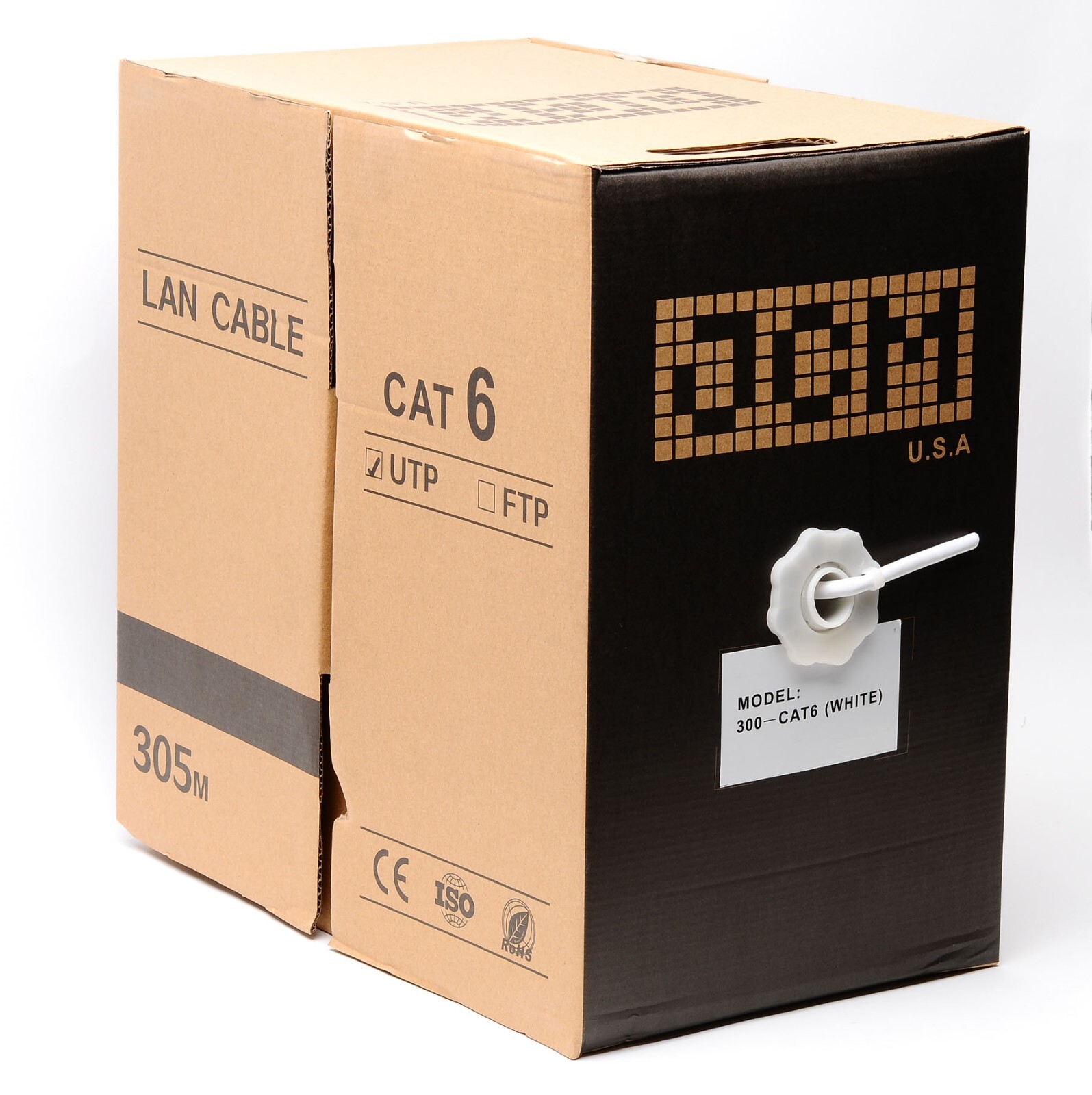WHITE 1000FT CAT6 LAN Ethernet Cable / Pull Box UTP CAT-6 CCA Network Wire Roll