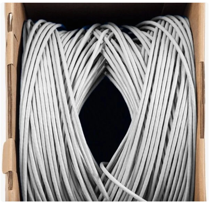 Cat6 Plenum Solid Bare Copper 1000ft 550 Mhz 23 AWG Cable White Color