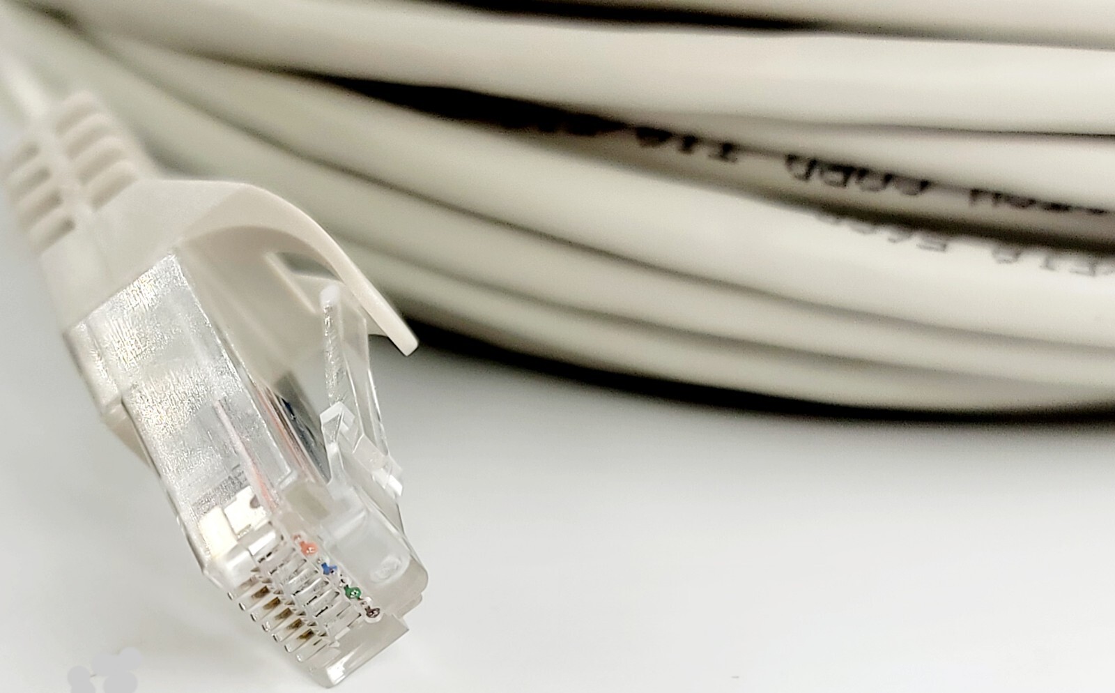 100FT CAT5E UTP WIRE BULK ETHERNET NETWORK LAN CABLE RJ45 WHITE Cord TIA 568B